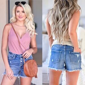 VERVET HEIDI HIGH WAISTED DENIM SHORTY 27